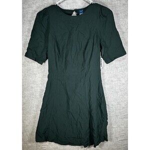 NWT Old Navy Smocked Open Back Dress Green Women’s  Size XS Rayon Viscose